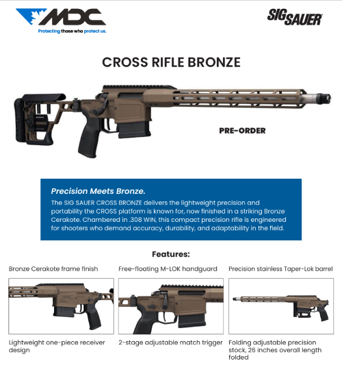 Sig Sauer Cross Bronze Pre-Order $2892